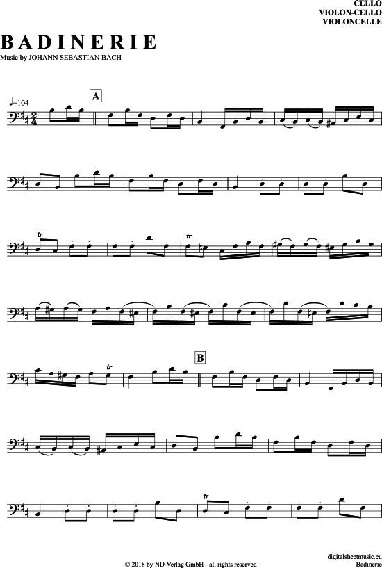 gallery: Badinerie , , (Violon-Cello)