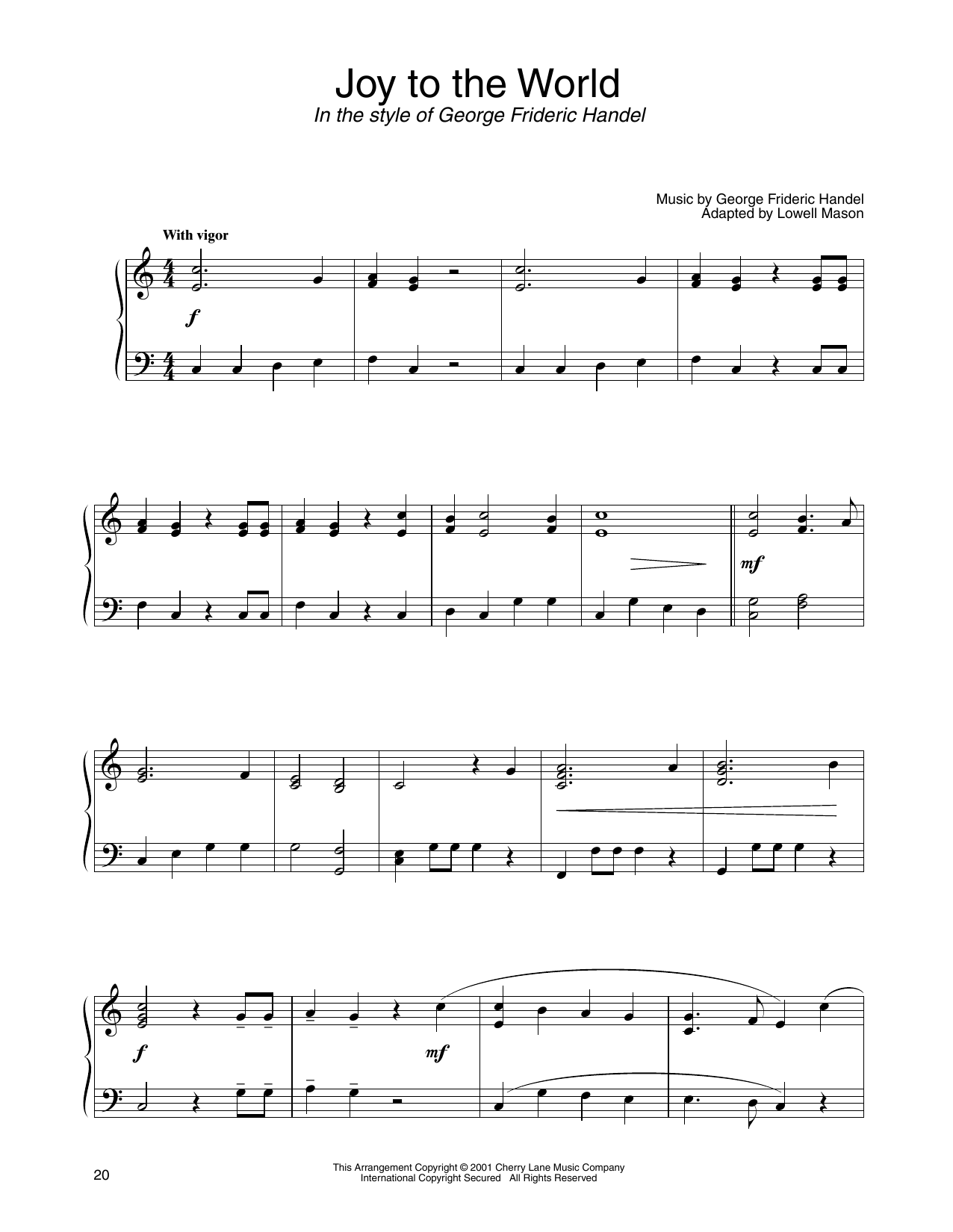 Produktbild zu: Joy To The World (in the style of George Frideric Handel) (arr. Carol Klose)
