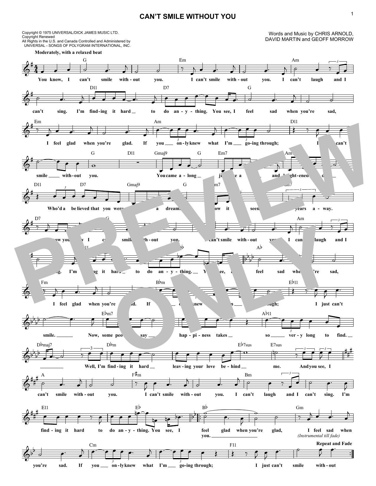Produktgalerie: Seite 1 von 1 Can't Smile Without You, Barry Manilow