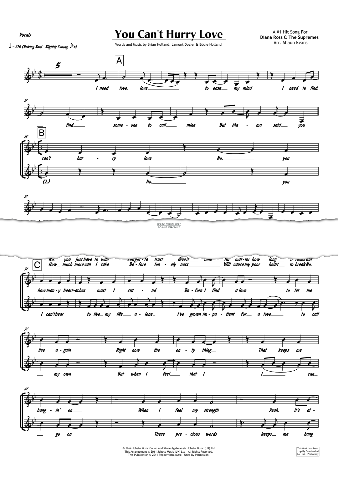 Produktgalerie: Seite 1 von 1 You Can't Hurry Love, Diana Ross & The Supremes, E-Bass, Gesang, Gitarre, Keyboard, Posaune, Saxophon, Trompete