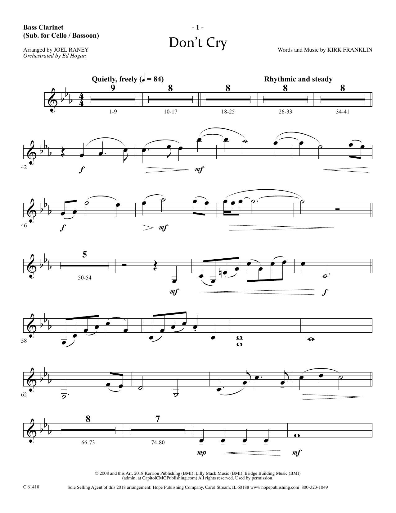 Produktbild zu: Don't Cry - Bass Clarinet (sub. Cello/Bsn)