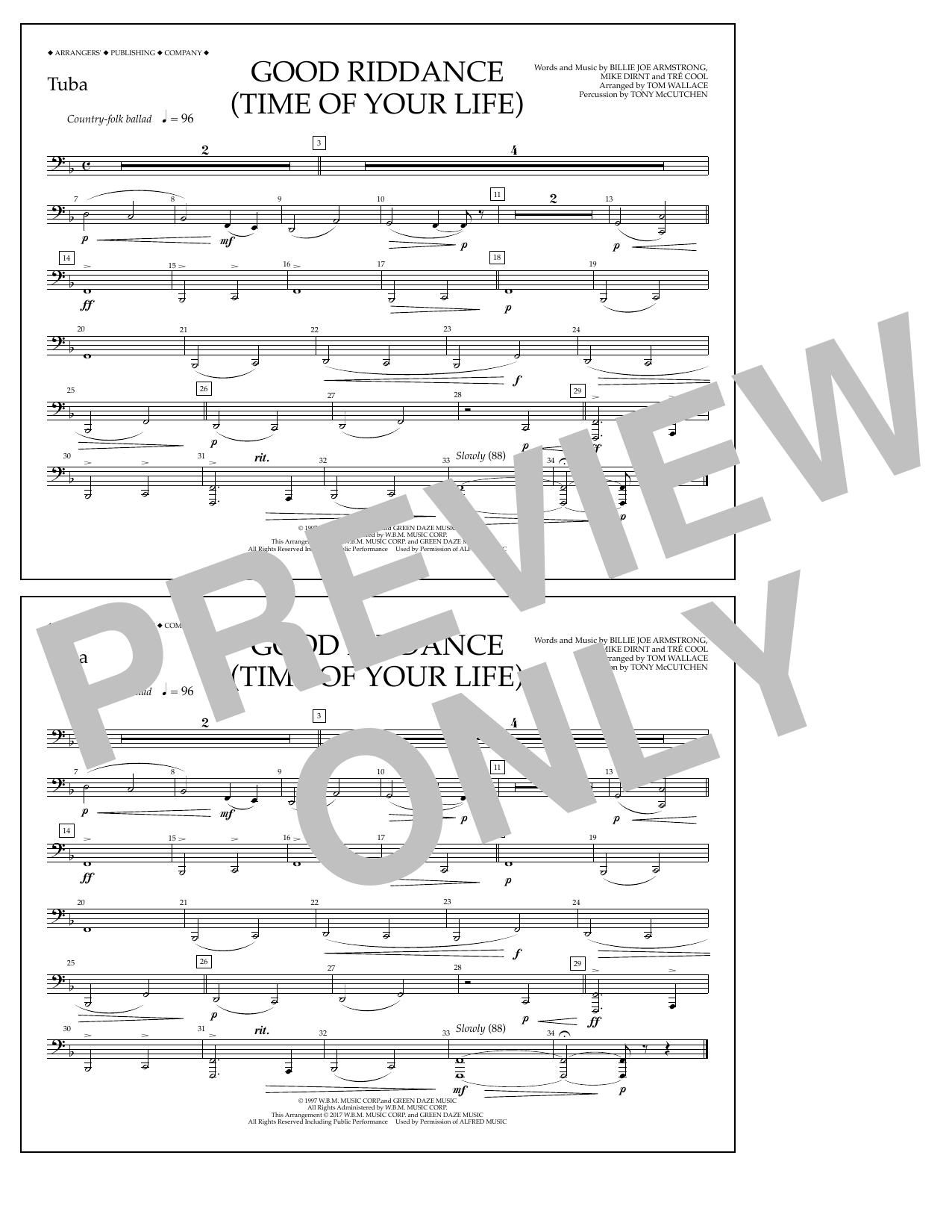 Product picture to: Good Riddance (Time of Your Life) - Tuba