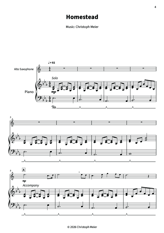 gallery: Homestead - Gentle Melodies for Weddings, Church, and Other Occasions, , Altsaxophon und Klavier