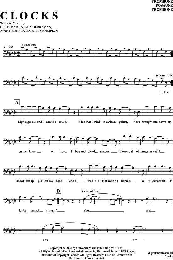 Product picture to: Clocks Coldplay