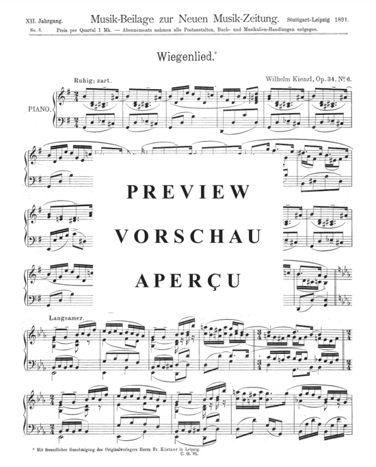 Product gallery: Page 2 of 3 Wiegenlied  , , Piano Solo