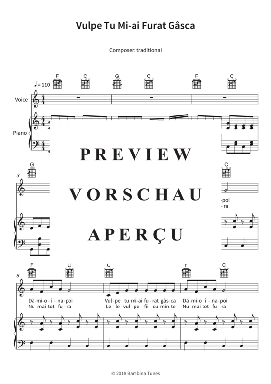Produktgalerie: Seite 4 von 5 Vulpe Tu Mi-ai Furat Gâsca, , (Gesang + Klavier)