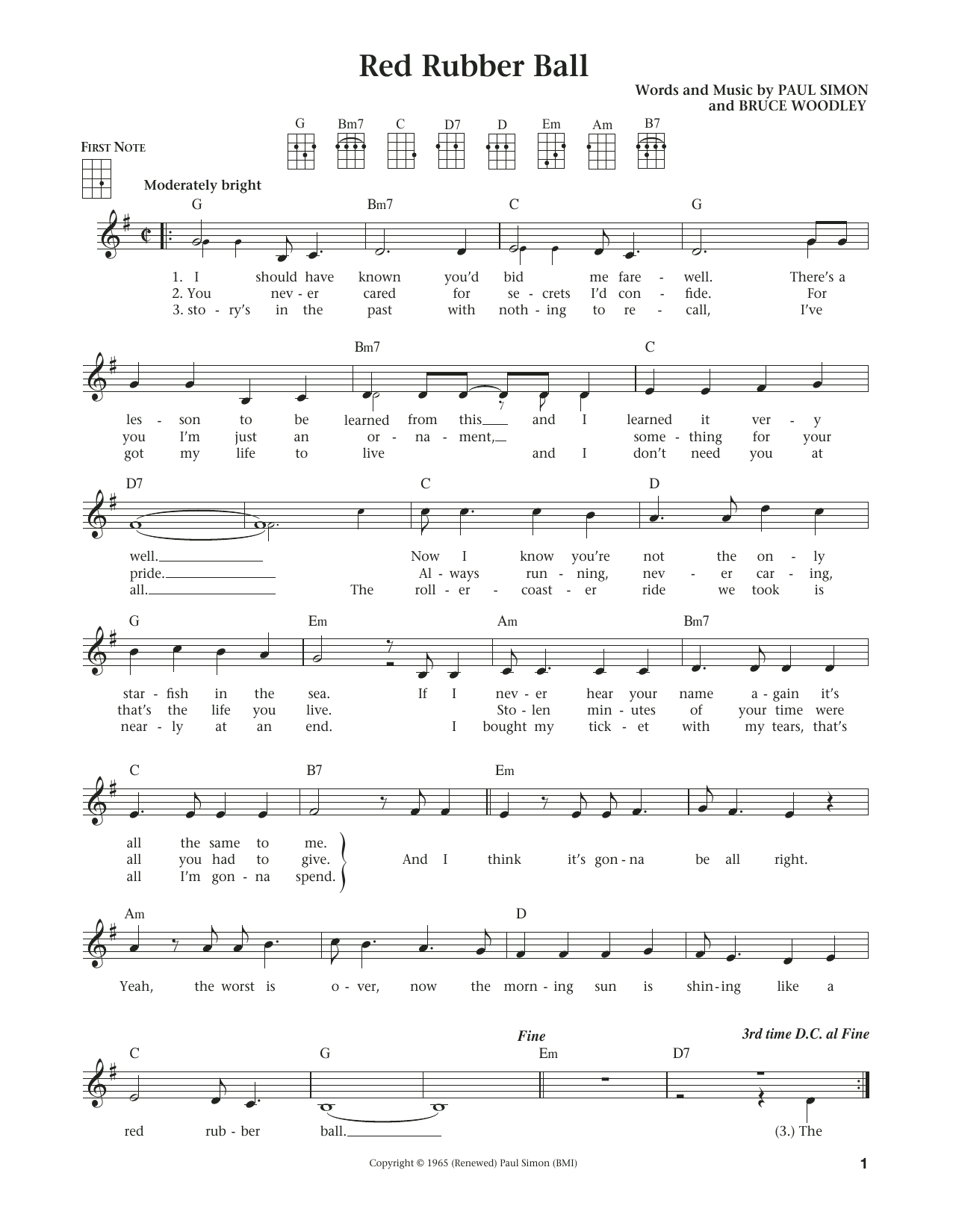 Product gallery: Page 1 of 1 Red Rubber Ball (from The Daily Ukulele) (arr. Liz and Jim Beloff), The Cyrkle