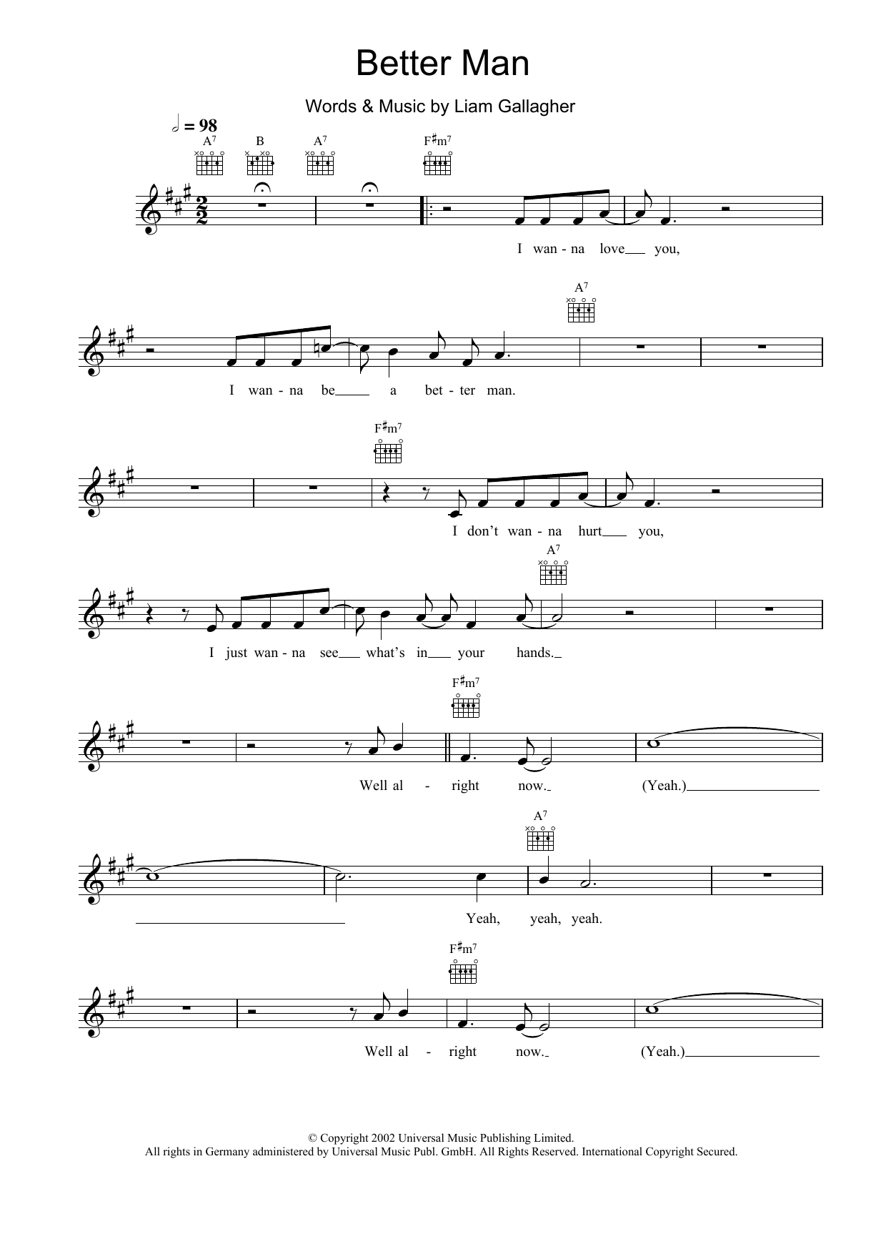 Produktgalerie: Seite 1 von 1 Better Man, Oasis, Melodieinstrument