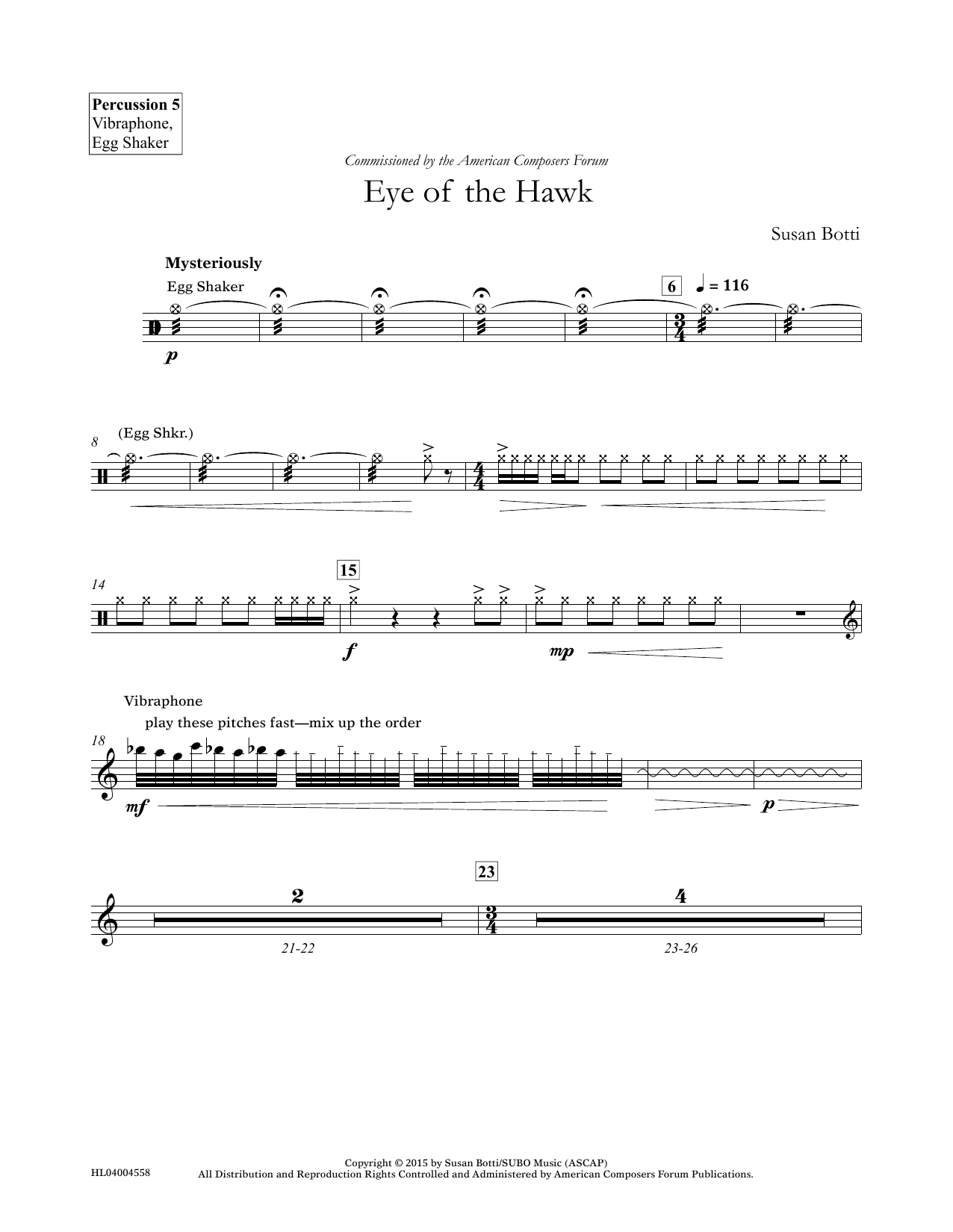 Produktgalerie: Seite 1 von 1 Eye of the Hawk - Percussion 5, Susan Botti, Ensemble