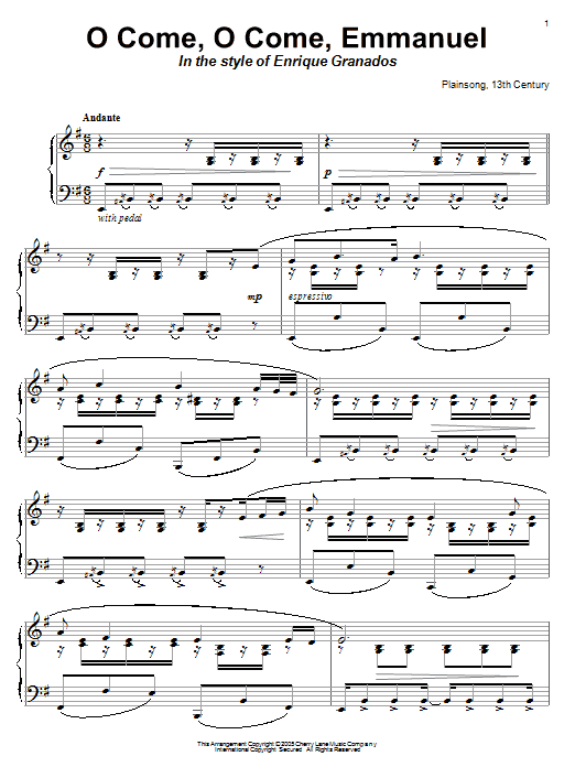 Product gallery: Page 1 of 1 O Come, O Come Emmanuel (in the style of Enrique Granados), John M. Neale