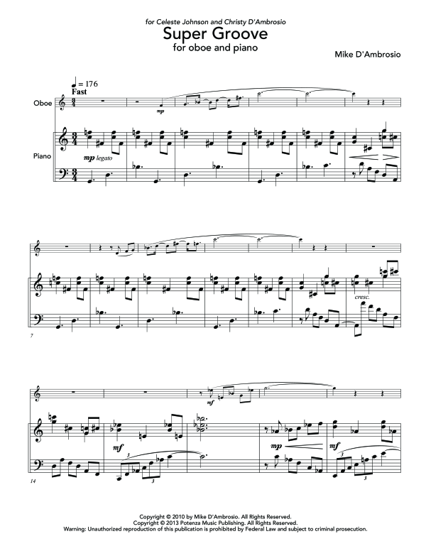 Produktgalerie: Seite 1 von 11 Super Groove, , (Oboe und Klavier)