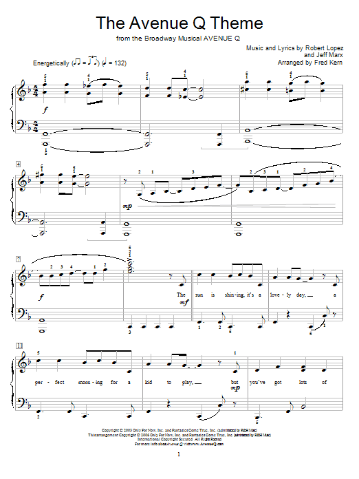 Produktbild zu: The Avenue Q Theme (from Avenue Q)