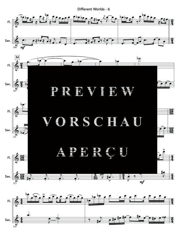 Product gallery: Page 10 of 11 Different Worlds, , (woodwind duet flute and alto saxophone)