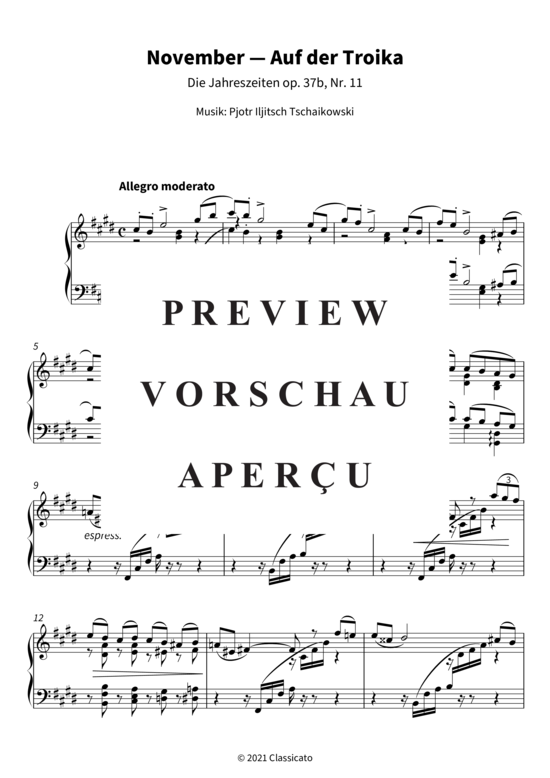 Product gallery: Page 4 of 10 November - Auf der Troika - Die Jahreszeiten op. 37b, Nr. 11 , , Piano Solo