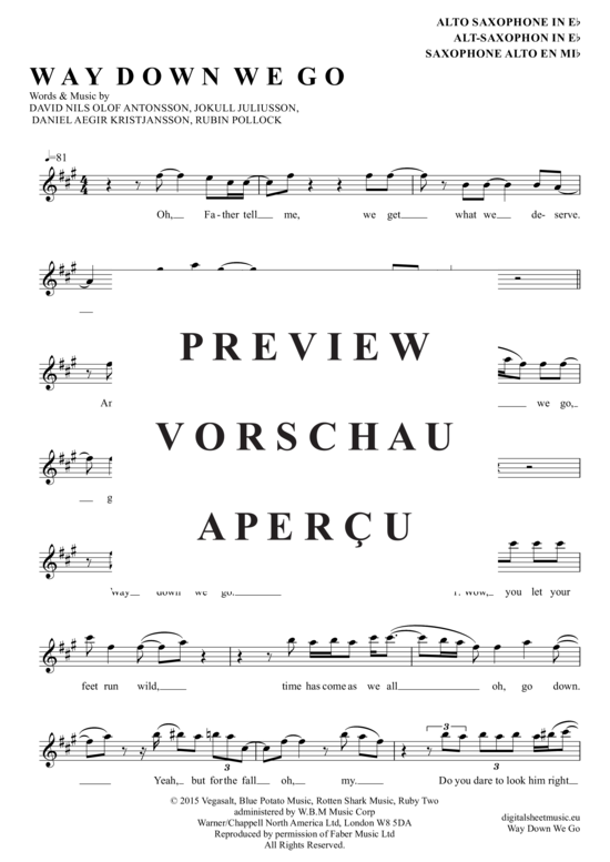 Product gallery: Page 2 of 4 Way Down We Go , Kaleo, Alto Saxophone