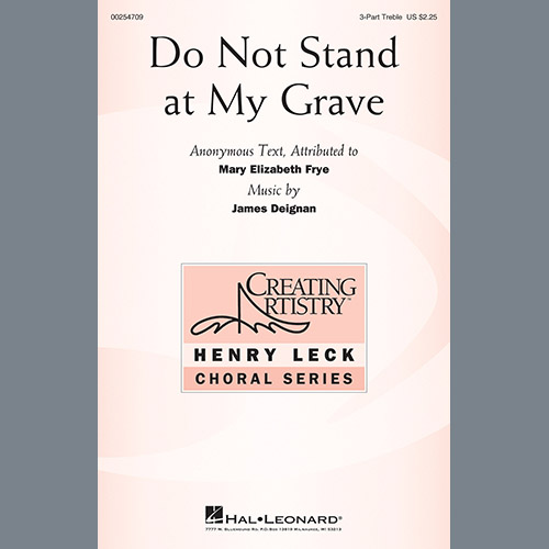 cover: Do Not Stand At My Grave, James Deignan, Chor