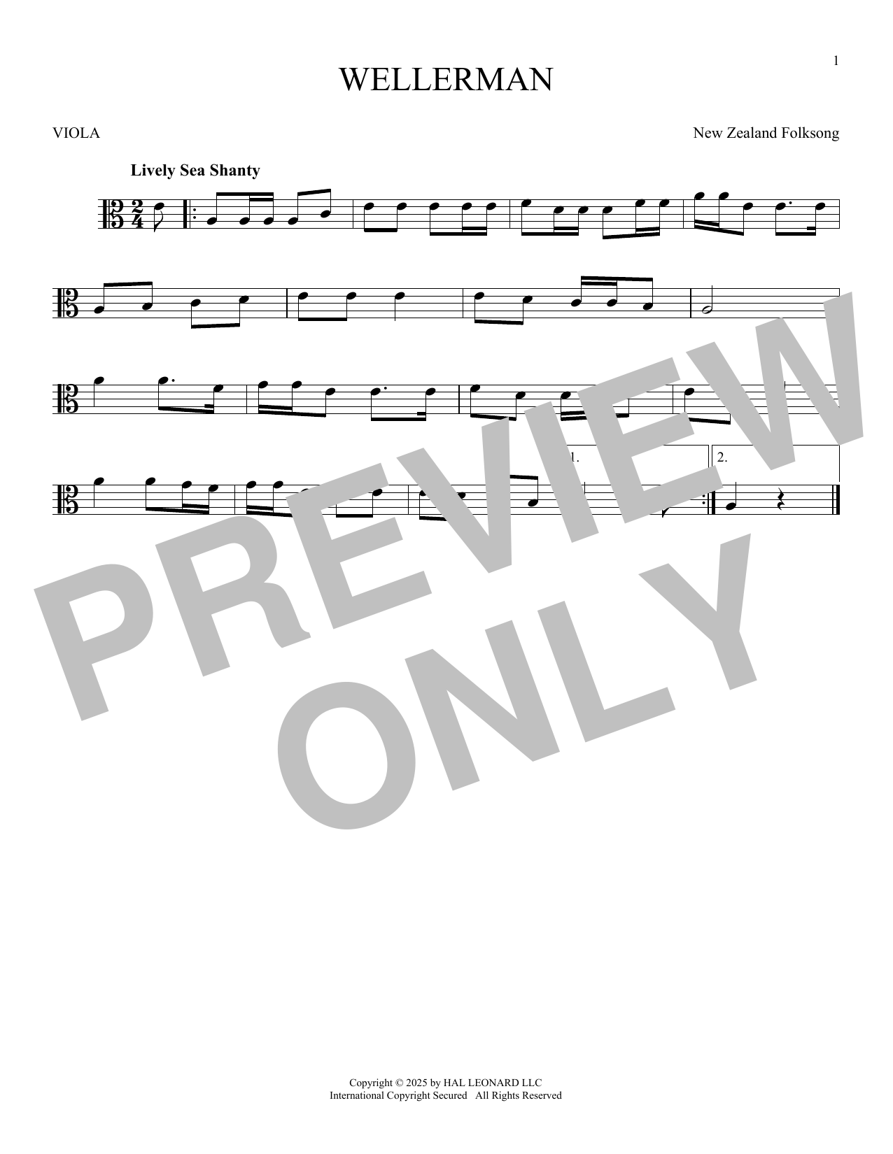 Product gallery: Page 1 of 1 Wellerman, New Zealand Folksong