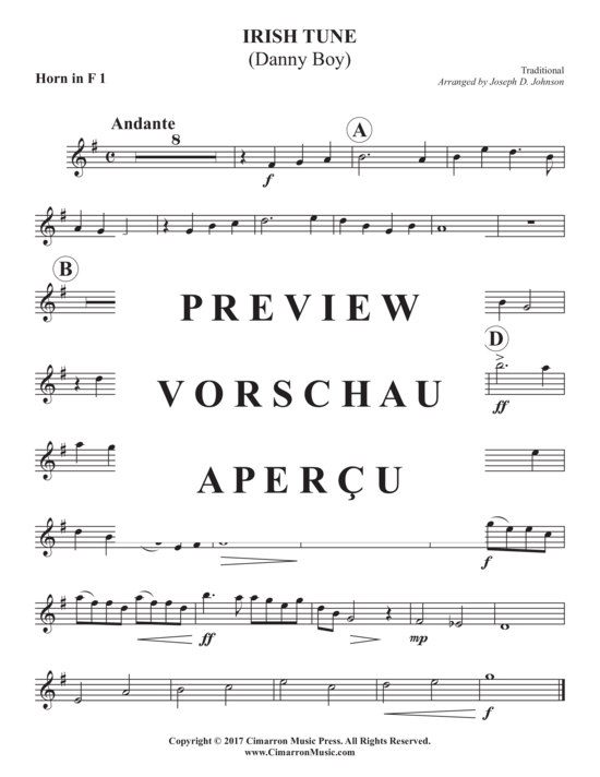 Product gallery: Page 7 of 12 Irish Tune (Danny Boy) , ,  (Horn ensemble 1-6 horns in F)