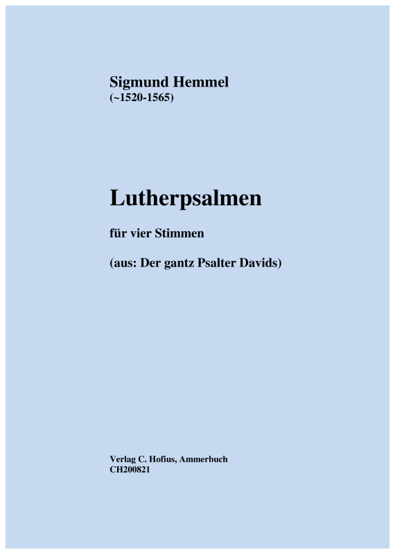Produktbild zu: Lutherpsalmen (Psalmen 12, 14, 46, 67, 124,128, 130)