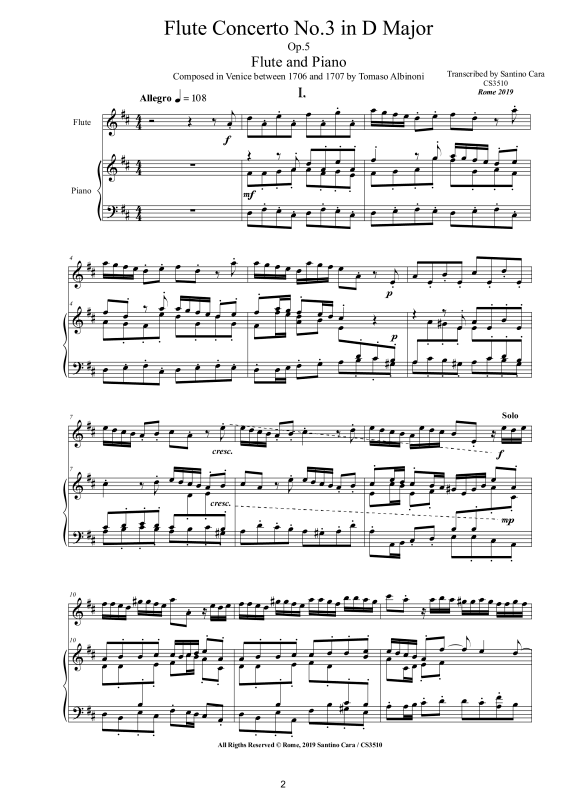Product gallery: Page 1 of 11 Flute Concerto No.3 in D-Dur Op.5, , Flute and Piano (Harpsichord)