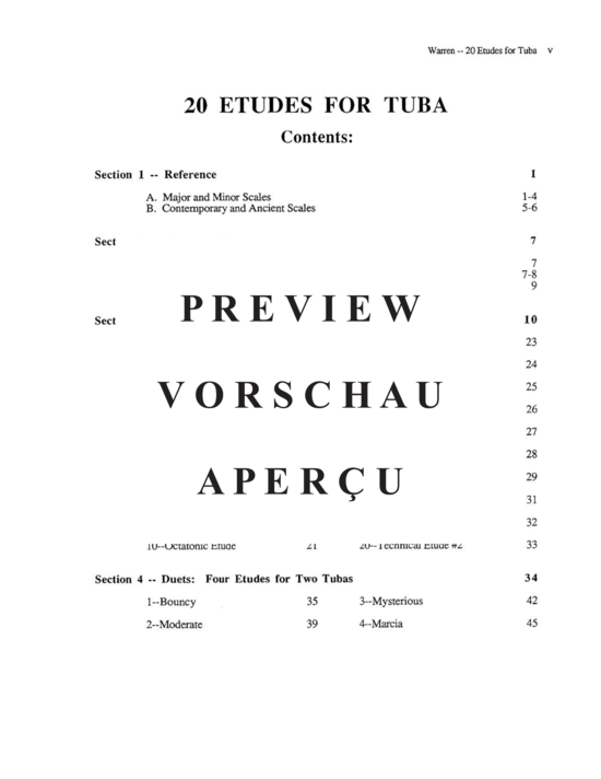 Product gallery: Page 7 of 21 Twenty Etudes and Four Duets , , (Tuba Solo)