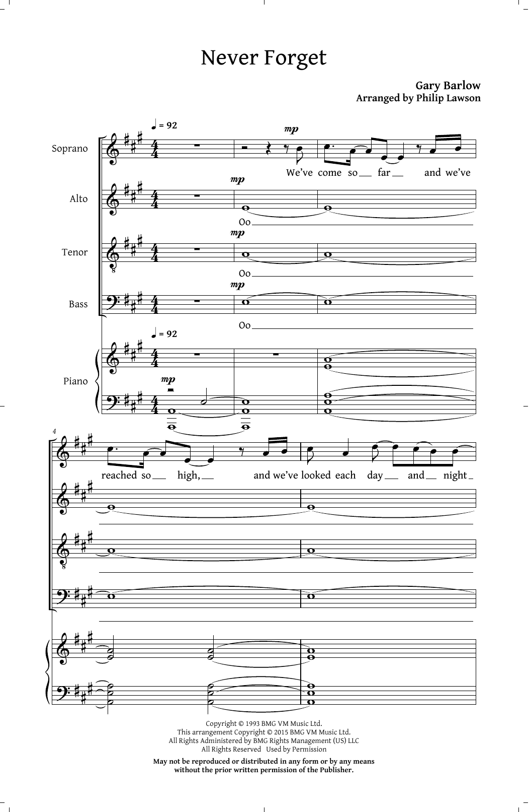 Produktgalerie: Seite 1 von 1 Never Forget (arr. Philip Lawson), Take That, Chor