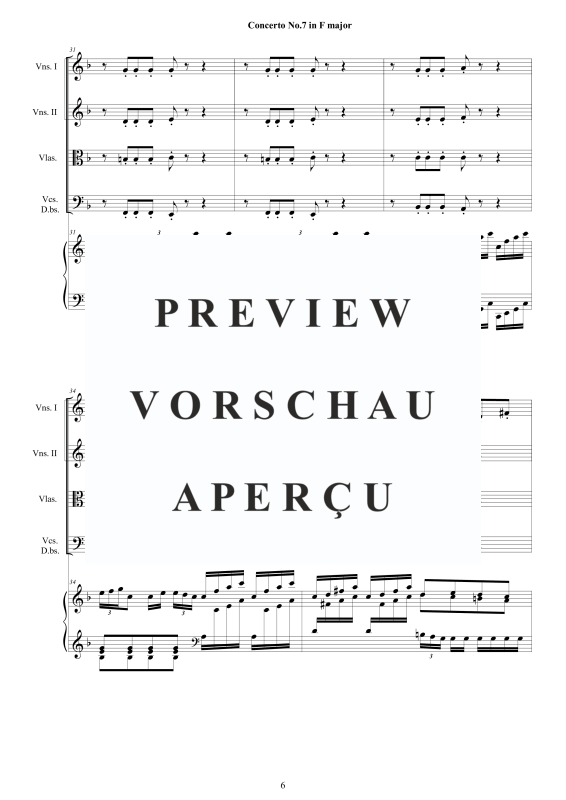 Produktgalerie: Seite 7 von 11 Cembalo Konzert Nr. 7 in F-Dur, , Cembalo und Streichorchester