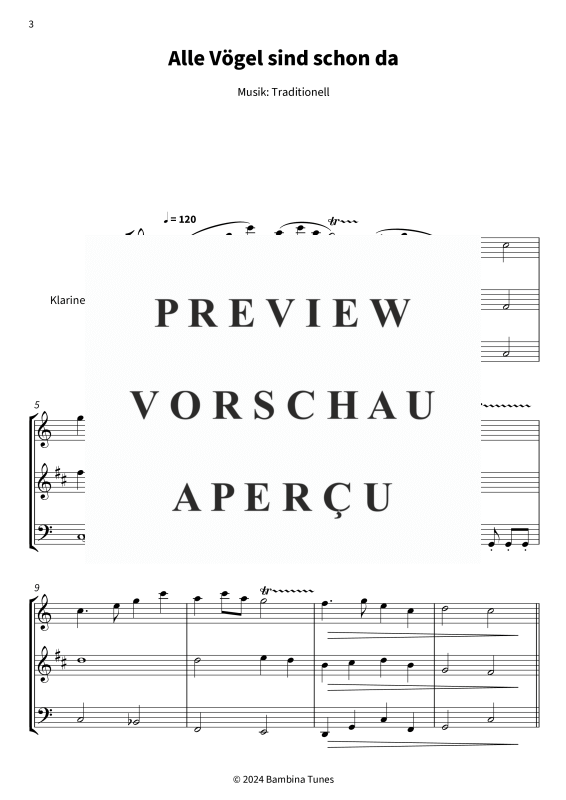Product gallery: Page 5 of 9 Alle Vögel sind schon da, , (Woodwind Trio)