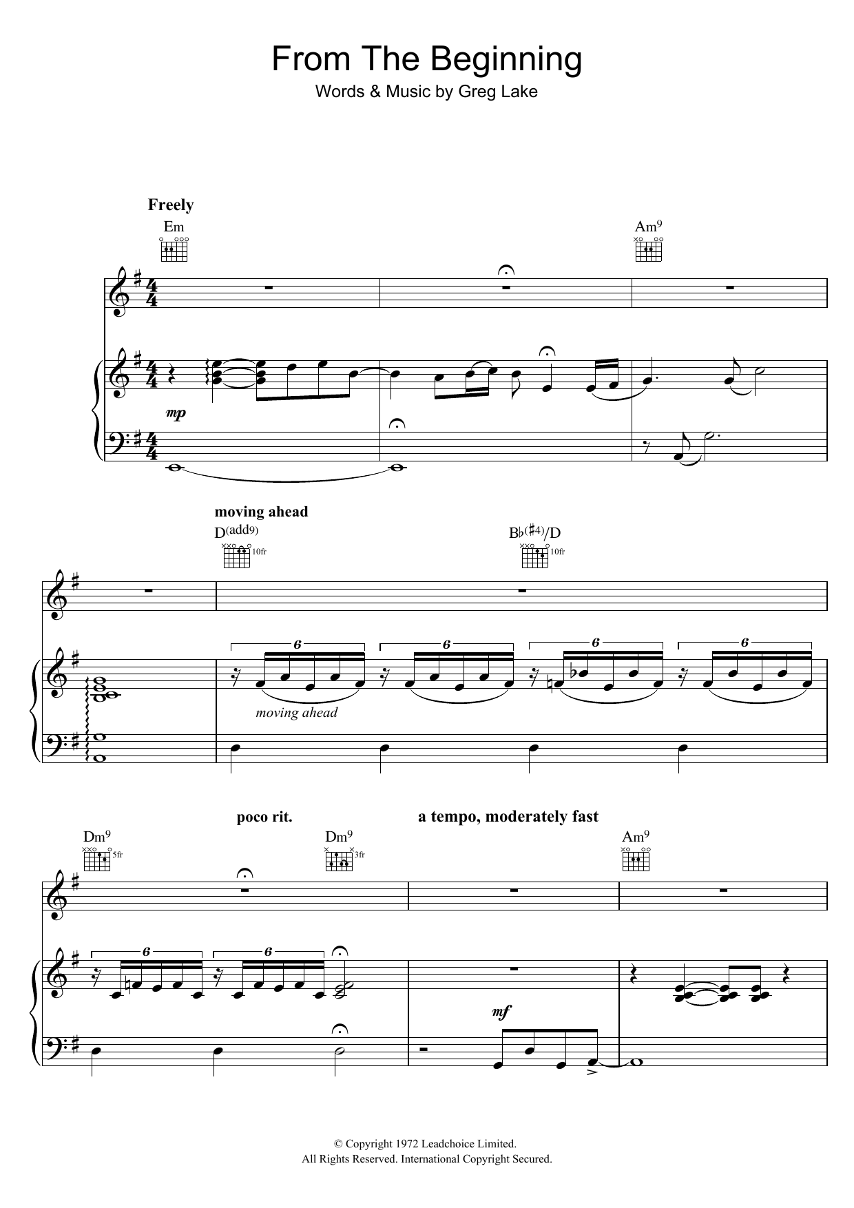 Produktgalerie: Seite 1 von 1 From The Beginning, Emerson, Lake & Palmer, Gesang, Gitarre, Klavier