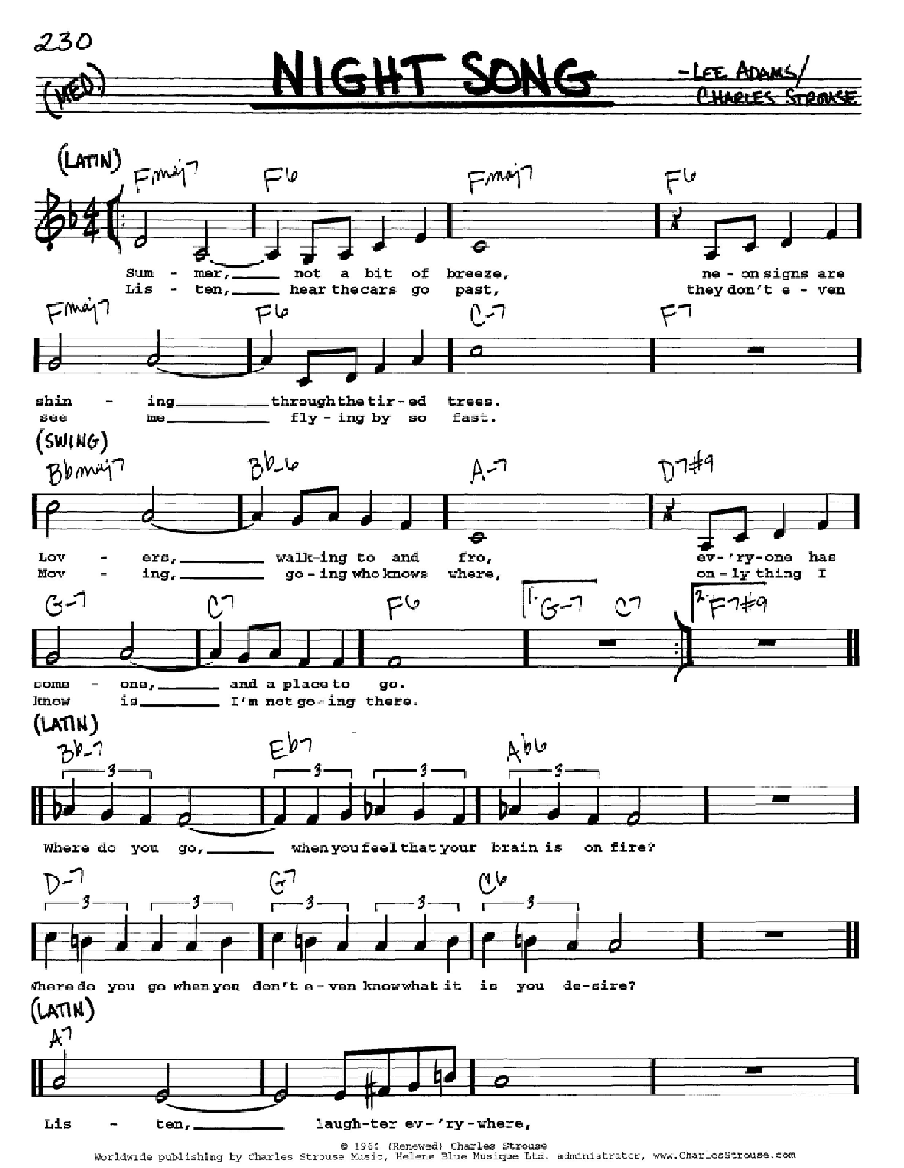 Produktbild zu: Night Song