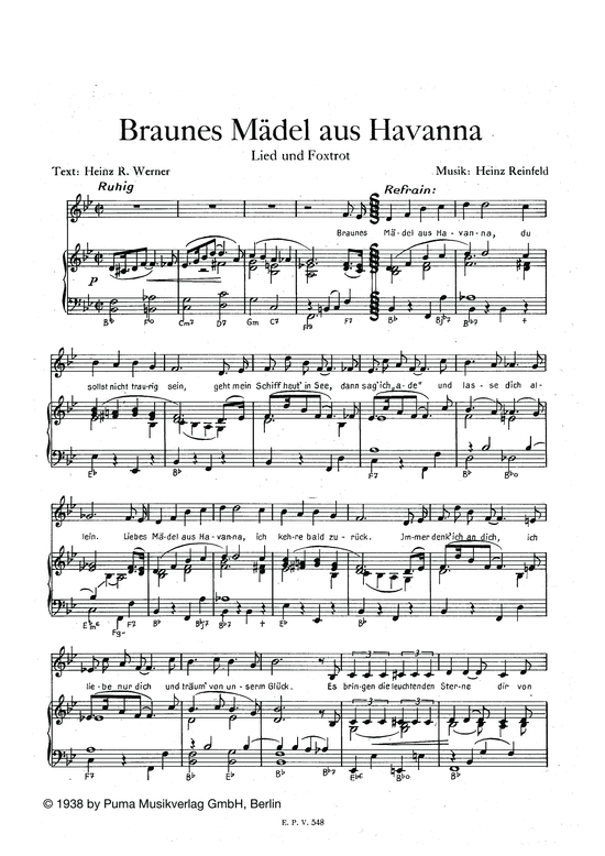 Produktbild zu: Braunes Mädel aus HavannaLied und Foxtrott