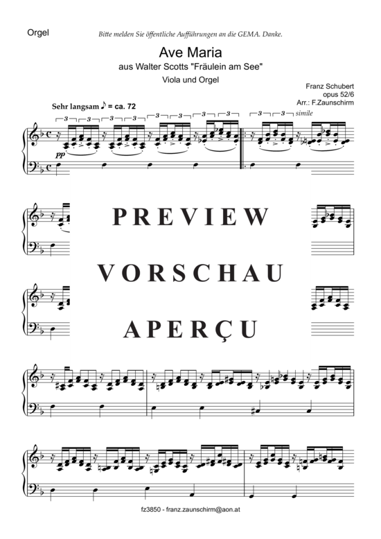 Product gallery: Page 6 of 7 Ave Maria , , (viola + organ)