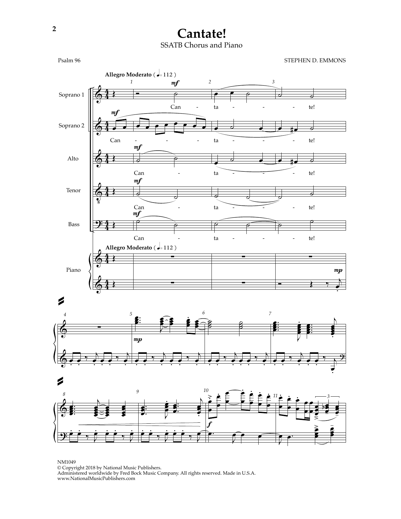 Product gallery: Page 1 of 1 Cantate!, Stephen D. Emmons
