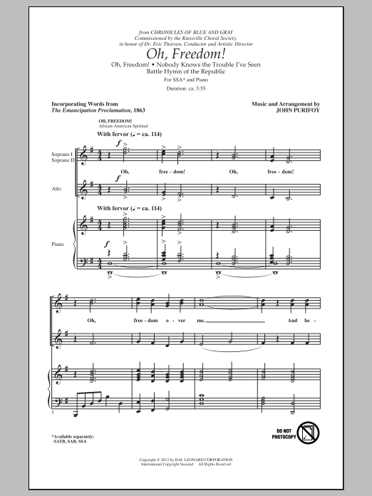 Produktgalerie: Seite 1 von 1 Oh, Freedom! (Medley), John Purifoy, Chor