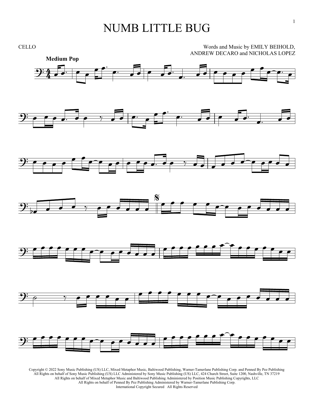 Produktgalerie: Seite 1 von 1 Numb Little Bug, Em Beihold, Violoncello