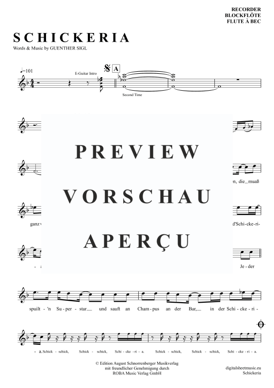 Produktgalerie: Seite 2 von 4 Schickeria, Spider Murphy Gang, Blockflöte