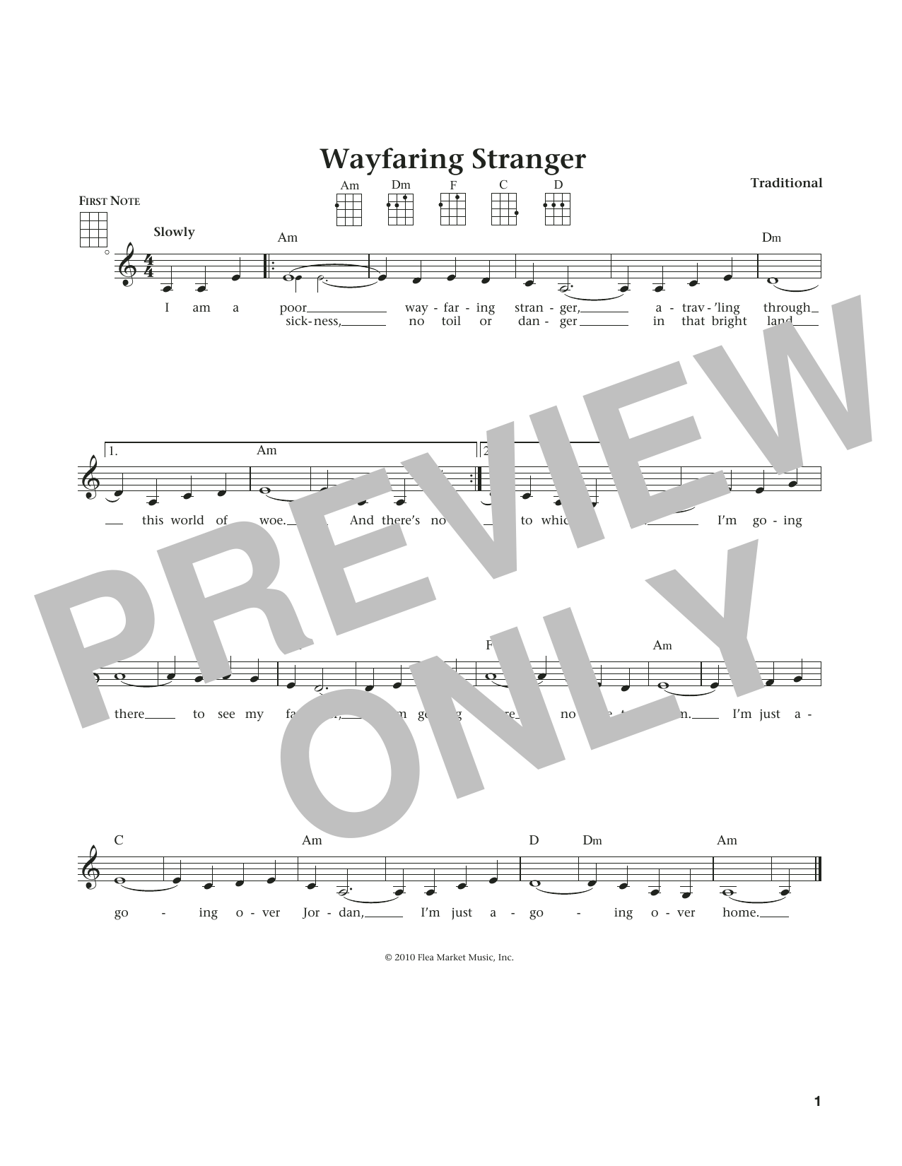 Product gallery: Page 1 of 1 Wayfaring Stranger (from The Daily Ukulele) (arr. Liz and Jim Beloff), Southern American Folk Hymn