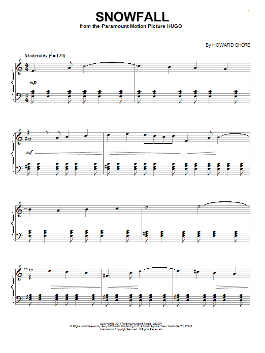 Product gallery: Page 1 of 1 Snowfall, Howard Shore