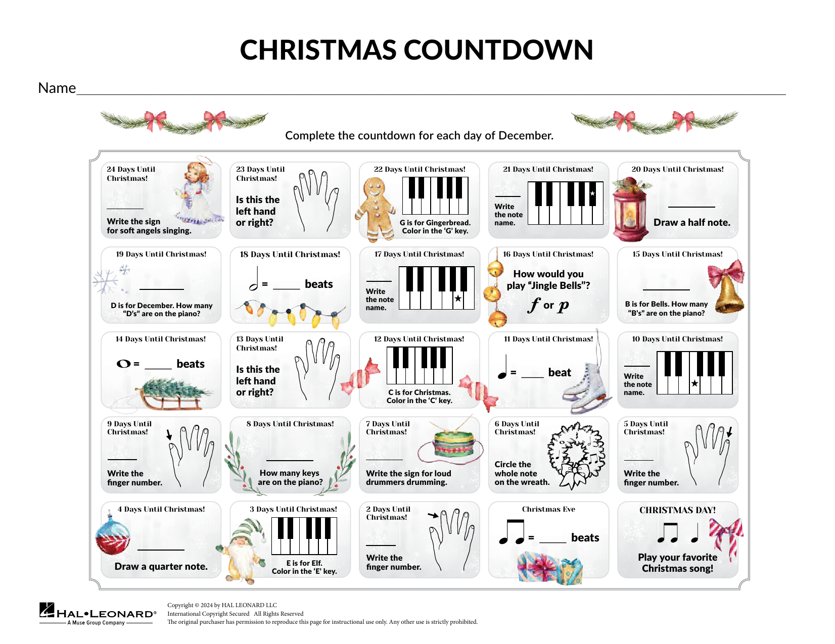 Produktgalerie: Seite 1 von 1 Music Theory Christmas Countdown, Brittany McCorriston