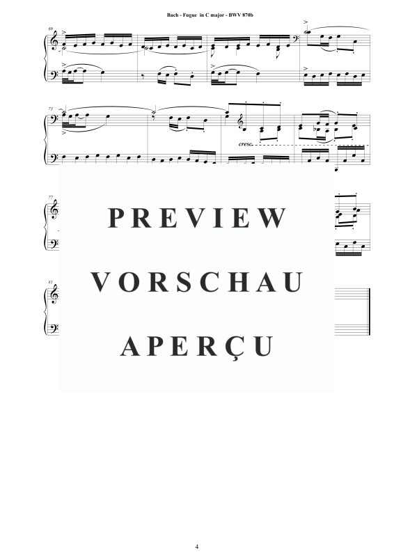 Produktgalerie: Seite 5 von 5 Fuge in C-Dur BWV 870b, , Klavier Solo