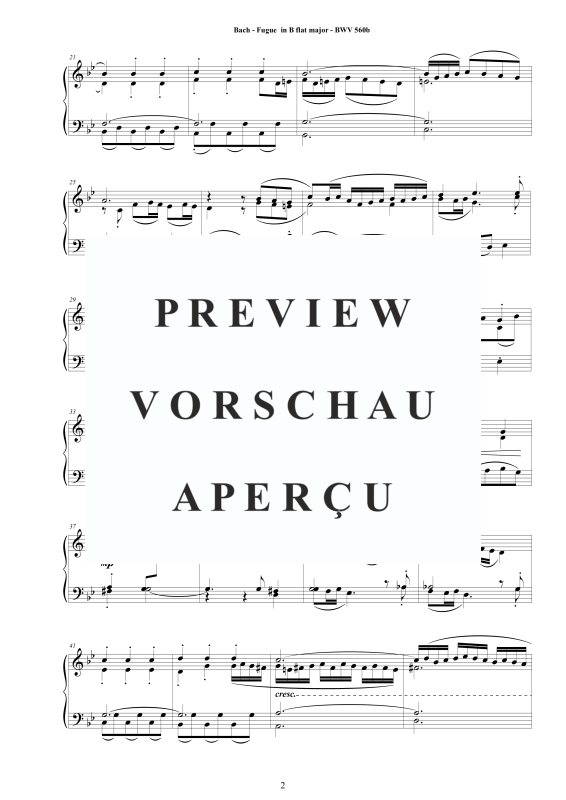 Produktgalerie: Seite 3 von 4 Fuge in B-Dur BWV 560b - Piano Version, , Klavier Solo
