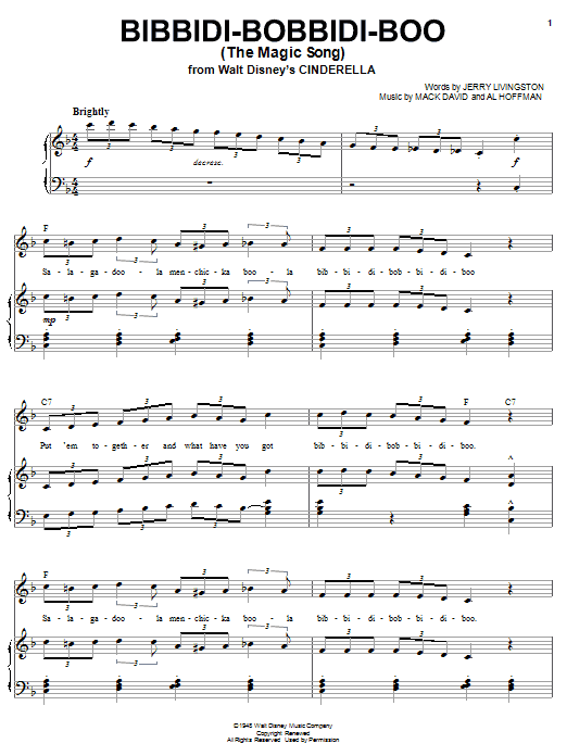 Product picture to: Bibbidi-Bobbidi-Boo (The Magic Song) (from Cinderella)