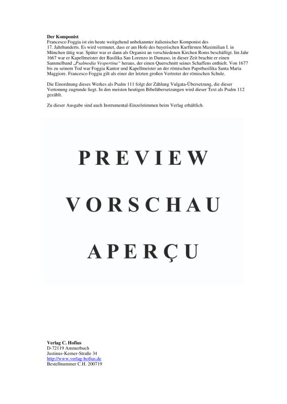 gallery: Beatus Vir , , (Gemischtes Ensemble 9 Stimmen, 2 Violinen, 2 Trombonen und BC)