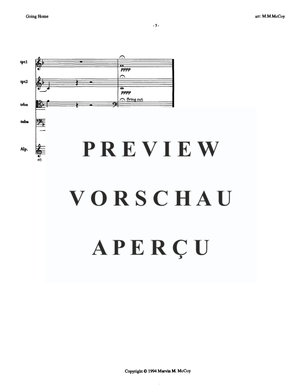 Produktgalerie: Seite 7 von 11 Going Home, , Alphorn in F und Blechbläser Quartett