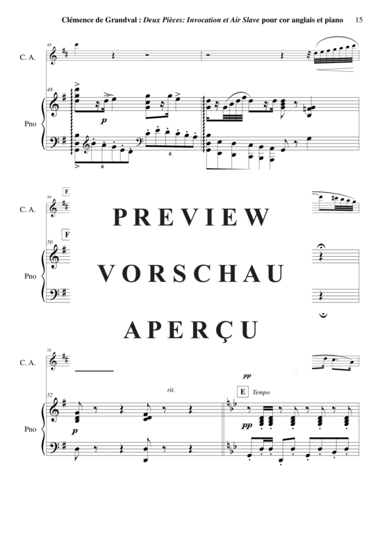 gallery: Deux Pièces : Invocation et Air Slave , , (Englischhorn + Klavier)