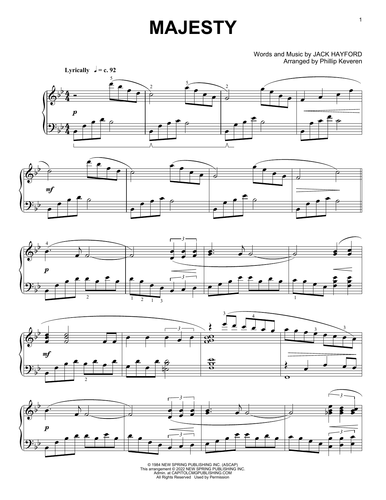 Produktbild zu: Majesty [Classical version] (arr. Phillip Keveren)