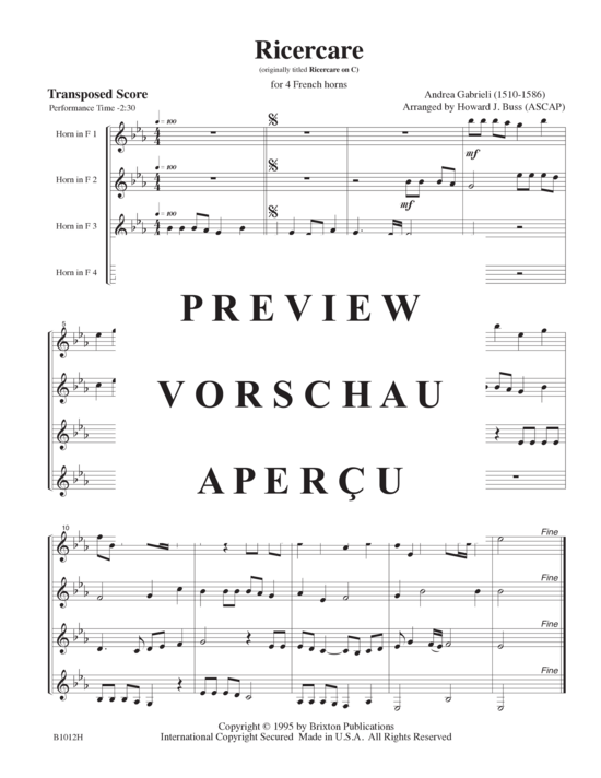 Produktgalerie: Seite 4 von 15 Ricercare , , (4 Hörner)
