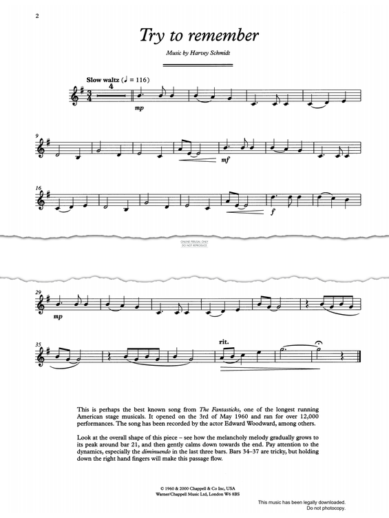 gallery: Try To Remember, Harvey Schmidt, Klarinette, Klavier