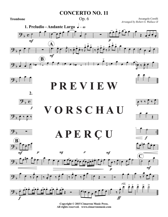 Produktgalerie: Seite 15 von 18 Concerto No. 11, Op. 6 , , (Blechbläserquintett)