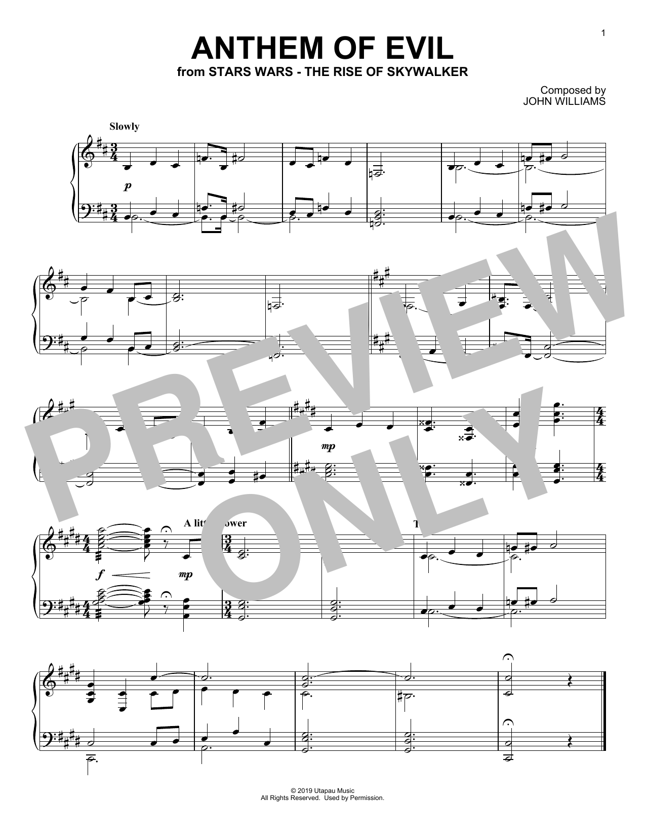 Produktbild zu: Anthem Of Evil (from The Rise Of Skywalker)